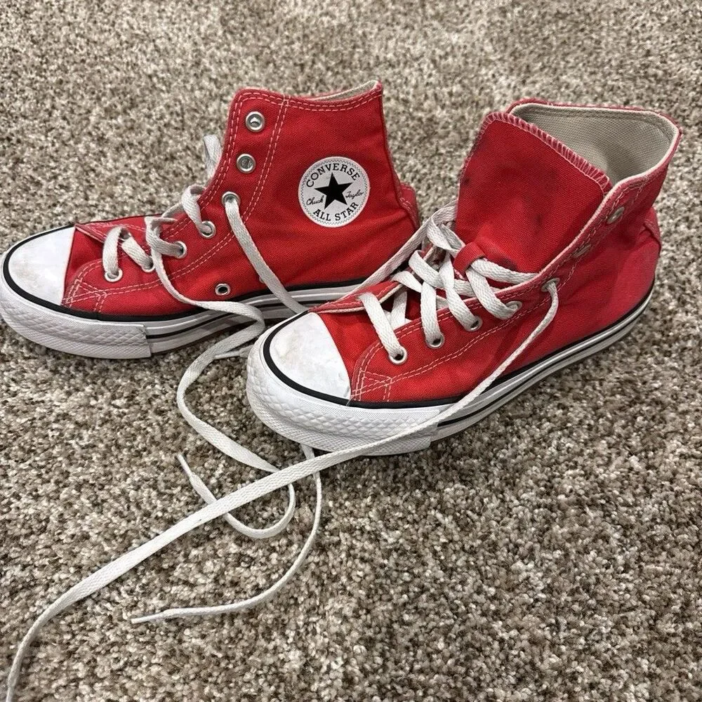 Converse Chuck Taylor All Star Red High Top Sneakers Youth Size 3.5